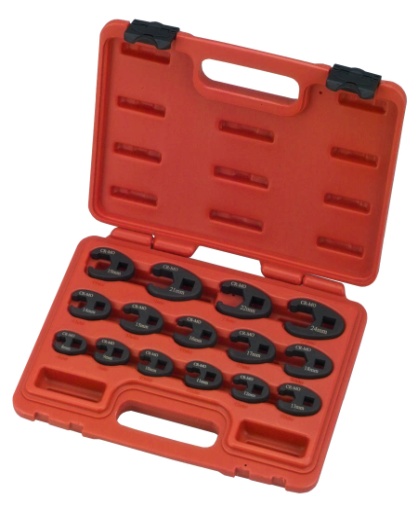 15PC. Professional Metric Crowfoot Wrench Set