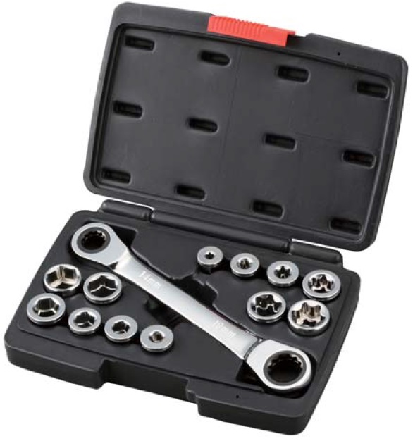 13Pcs Go Through Socket and Gear Wrench Set