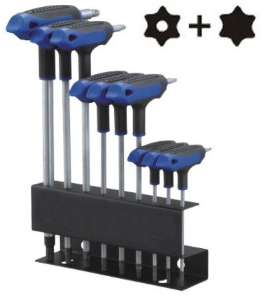 9 Pcs T-10 Handle Tamper Star + star Key Wrench Set